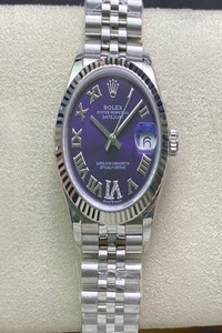 Replica Rolex Datejust M178274-0088 31MM EW Factory Purple Dial