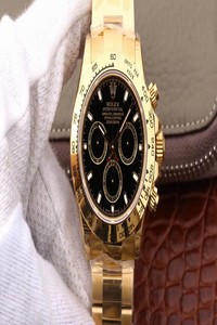 Replica Rolex Daytona Cosmograph M116508-0004 JH Factory Yellow Gold Black Dial