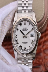 Replica Rolex Datejust 116234 36mm AR Factory White Dial With Roman Time Scale